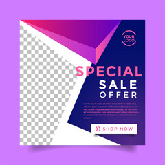 Vector colorful sale social media post design