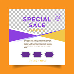 Vector colorful sale social media post design