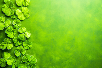 Green Saint Patrick's Day background with space for text	