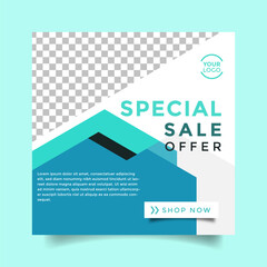 Vector colorful sale social media post design