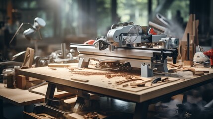 Table Saw on Work Bench