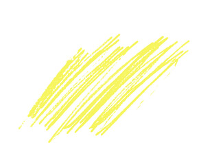 Stift Gekritzel mit gelber Farbe auf weißem Hintergrund