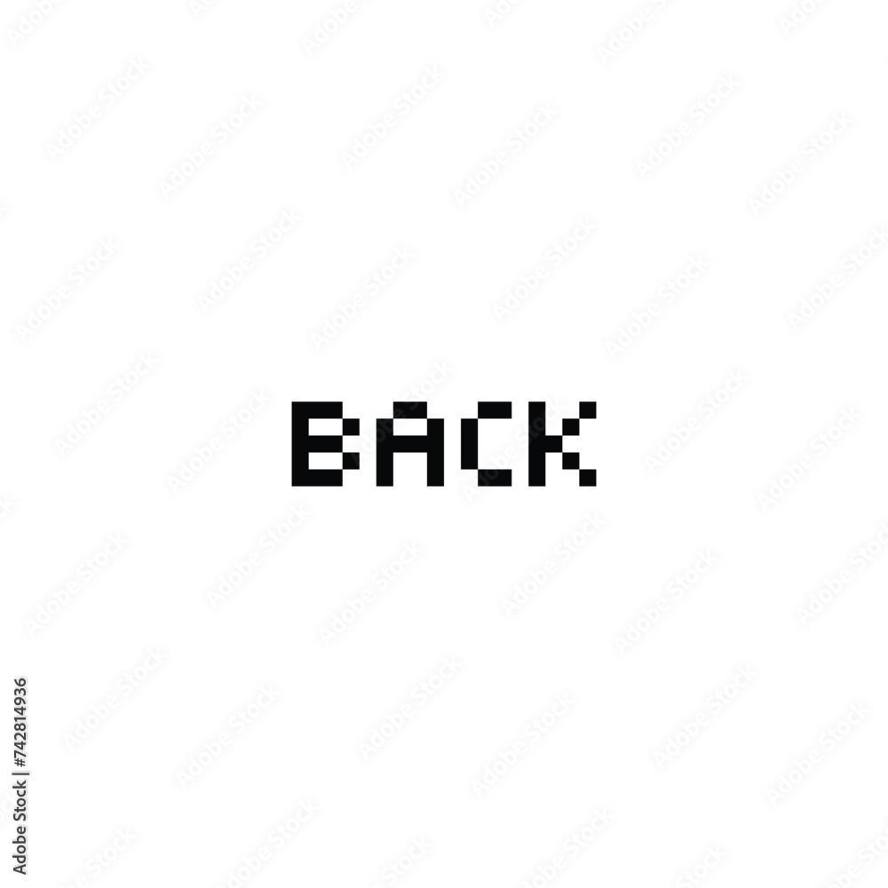 Poster back 8 bit text pixel art 8-bit for game