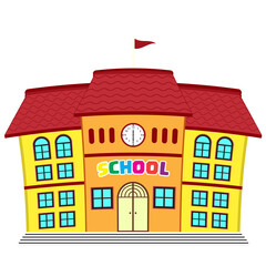 School building illustration