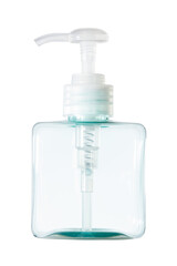 plastic transparent empty blank  shampoo bottle.