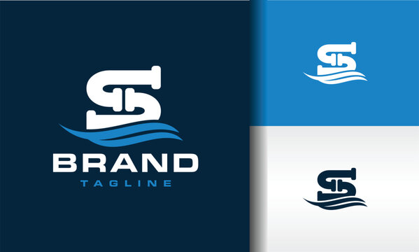 letter S water pipe logo