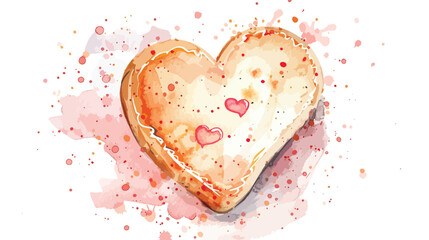 Cute Cookie element watercolor valentine day