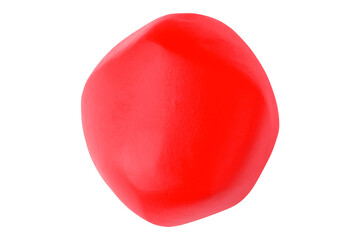 Red plasticine isolated on transparent background.