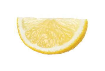 Slice of fresh lemon isolated on white