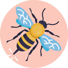 Prioritize safety with our Bee Allergy icon in vector form. This symbol acts as a visual reminder to exercise caution for those susceptible to bee allergies. - obrazy, fototapety, plakaty