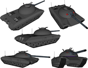 Vector sketch illustration design drawing of battle tank car with cannon © nur