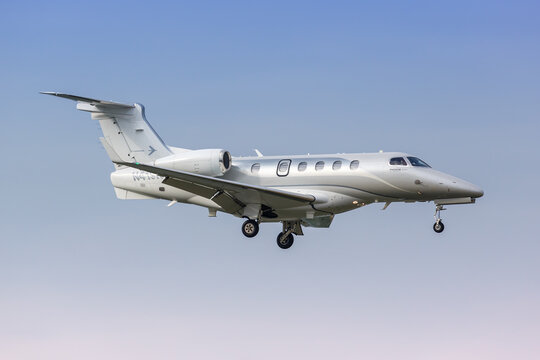 Private jet Embraer Phenom 300 airplane at Dallas Love Field Airport in the United States