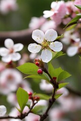 a spring landscape with pink cherry blossoms n