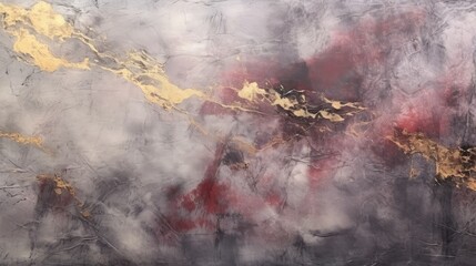 Closeup of abstract rough dark gold burgundy art painting texture, with oil acrylic brushstroke, pallet knife paint on canvas, geometric spatula technique