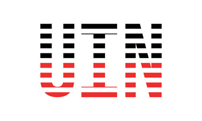 UIN three initial letter iconic line negative space minimal logo design vector template. monogram, abstract, wordmark, business, typography, minimalist, brand, company, flat, modern, unique, simple