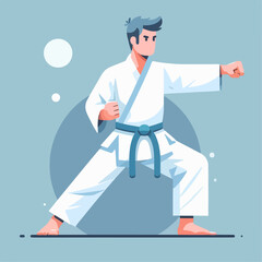 Karate person vector illustration