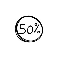 Hand drawn price tag or sale label