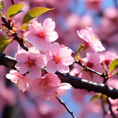 a spring landscape with pink cherry blossoms n