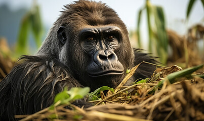 Exploring the Rwandan Forest: Witness the Majesty of Gorillas in Their Natural Habitat, a True Wonder of Nature.