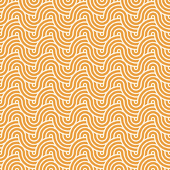 Seamless orange geometric japanese circles pattern