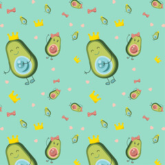 pattern for children's party avocado