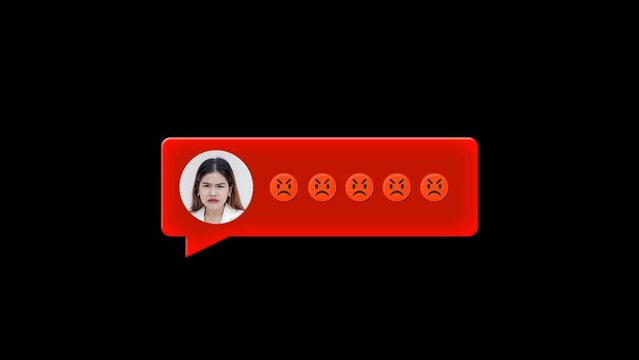Animated chatbox intro and outro - An angry woman sending multiple mad emojis via chat, symbolizing negative feedback and anger on social media.