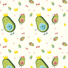 pattern for children's gifts with avocado
