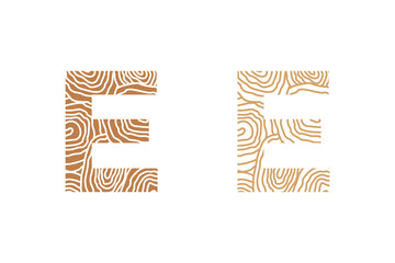 wood element design with combination letter design