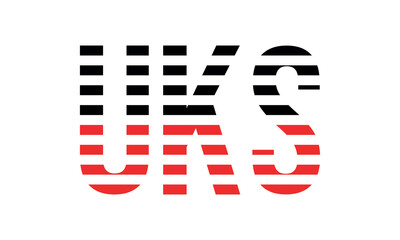 UKS three initial letter iconic line negative space minimal logo design vector template. monogram, abstract, wordmark, business, typography, minimalist, brand, company, flat, modern, unique, simple