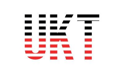 UKT three initial letter iconic line negative space minimal logo design vector template. monogram, abstract, wordmark, business, typography, minimalist, brand, company, flat, modern, unique, simple