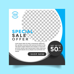 Vector colorful sale social media post design