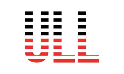 ULL three initial letter iconic line negative space minimal logo design vector template. monogram, abstract, wordmark, business, typography, minimalist, brand, company, flat, modern, unique, simple