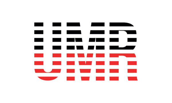 UMR three initial letter iconic line negative space minimal logo design vector template. monogram, abstract, wordmark, business, typography, minimalist, brand, company, flat, modern, unique, simple