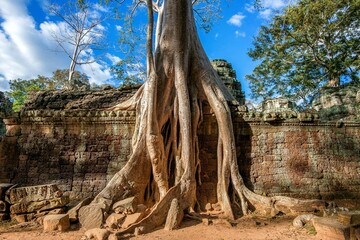 Trees Growing Out Ta Prohm Temple Angkor Wat Cambodia