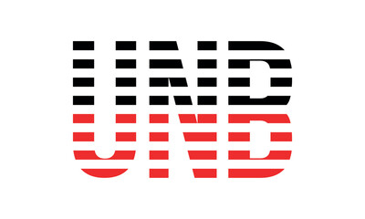 UNB three initial letter iconic line negative space minimal logo design vector template. monogram, abstract, wordmark, business, typography, minimalist, brand, company, flat, modern, unique, simple