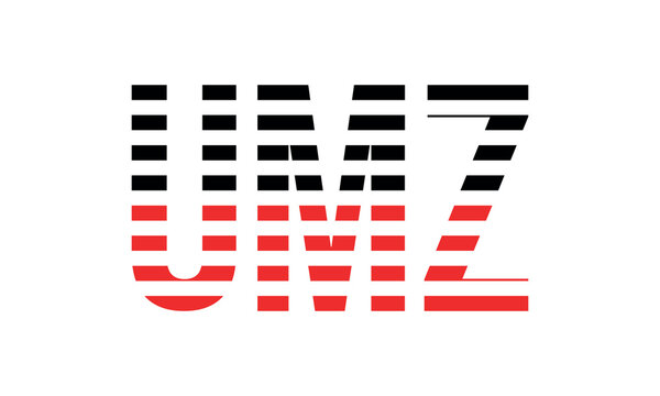 UMZ three initial letter iconic line negative space minimal logo design vector template. monogram, abstract, wordmark, business, typography, minimalist, brand, company, flat, modern, unique, simple