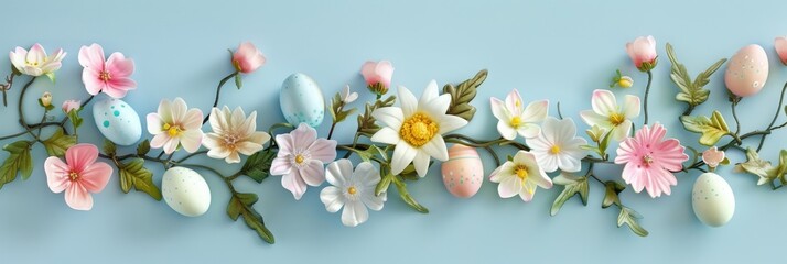 Delightful easter composition with vibrant colors and playful elements, Generative AI