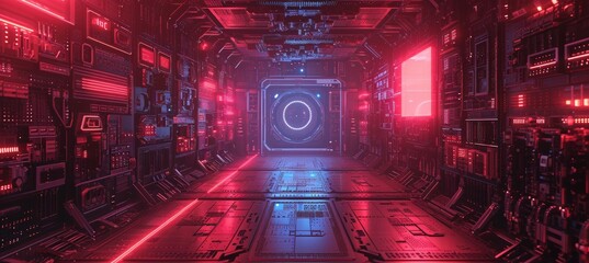 Futuristic sci-fi design external panels: space station, spaceship, or star ship science fiction style facility doors