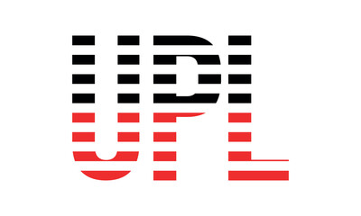 UPL three initial letter iconic line negative space minimal logo design vector template. monogram, abstract, wordmark, business, typography, minimalist, brand, company, flat, modern, unique, simple