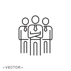leadership crew icon, business team silhouette, professional manager or employee, concept office career, pose brave person, thin line symbol, editable stroke eps 10 vector illustration