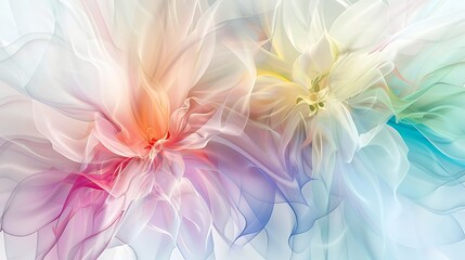 Abstract flower background wallpaper, beautiful poster design, flowers, neon colors, colorful, watercolor, wide screen