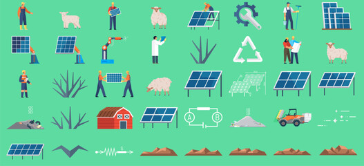 Solar energy vector illustration. The generator sector is embracing eco friendly practices to promote sustainable energy Solar energy is concept symbolizes potential for clean power generation - obrazy, fototapety, plakaty
