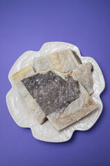 dry cod fish on white beautiful white dish