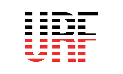 URF three initial letter iconic line negative space minimal logo design vector template. monogram, abstract, wordmark, business, typography, minimalist, brand, company, flat, modern, unique, simple