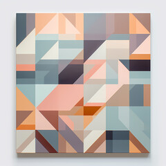 Abstract geometric patterns in pastel shades. 