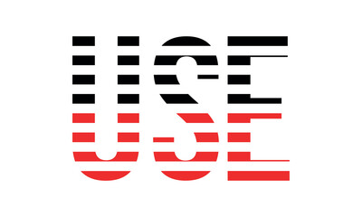 USE three initial letter iconic line negative space minimal logo design vector template. monogram, abstract, wordmark, business, typography, minimalist, brand, company, flat, modern, unique, simple