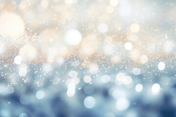 Silver Abstract Bokeh Background - Happy New Year and Merry Christmas Celebration Concept