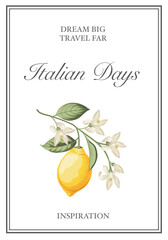 Italian Lemon Poster. Citrus Wall Art. - 742850709