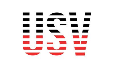 USV three initial letter iconic line negative space minimal logo design vector template. monogram, abstract, wordmark, business, typography, minimalist, brand, company, flat, modern, unique, simple