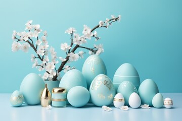 Spring flowers, easter eggs, and seasonal decorations - vibrant selection for sale - obrazy, fototapety, plakaty